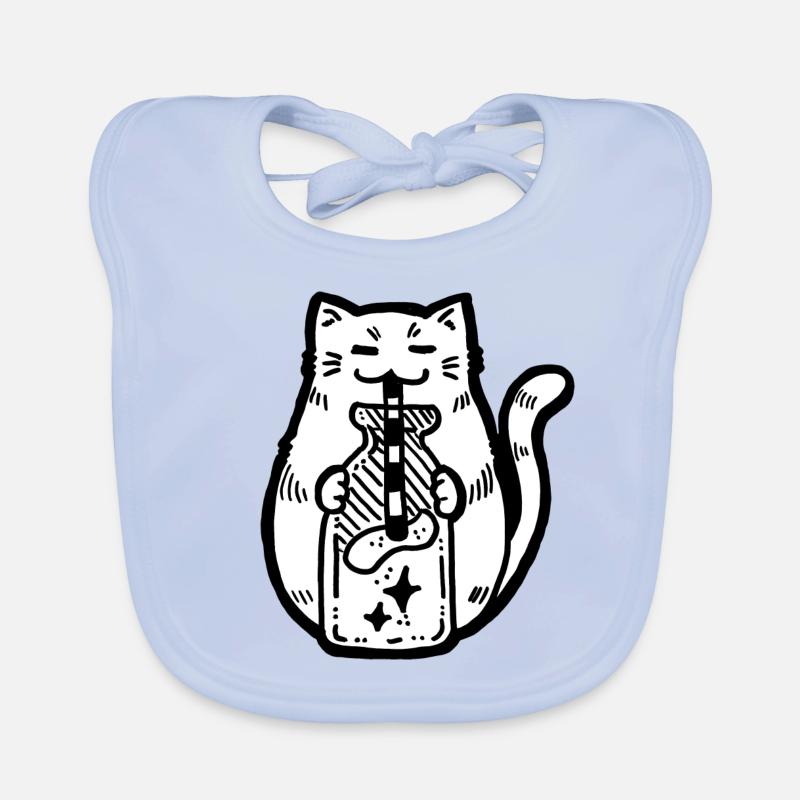 Katze trinkt Milch Baby Bio-Lätzchen