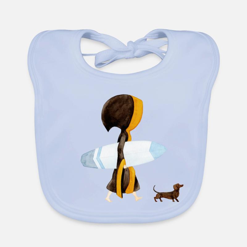 Münchner Kindl "Eisbach Surfer" mit Dackel Baby Bio-Lätzchen