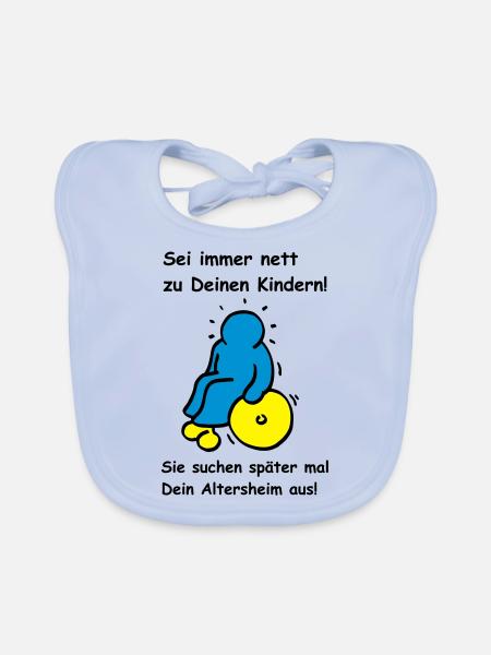 Vos enfants vont choisir votre maison de soins - Bavoir bio Bébé - bleu ciel - Devant