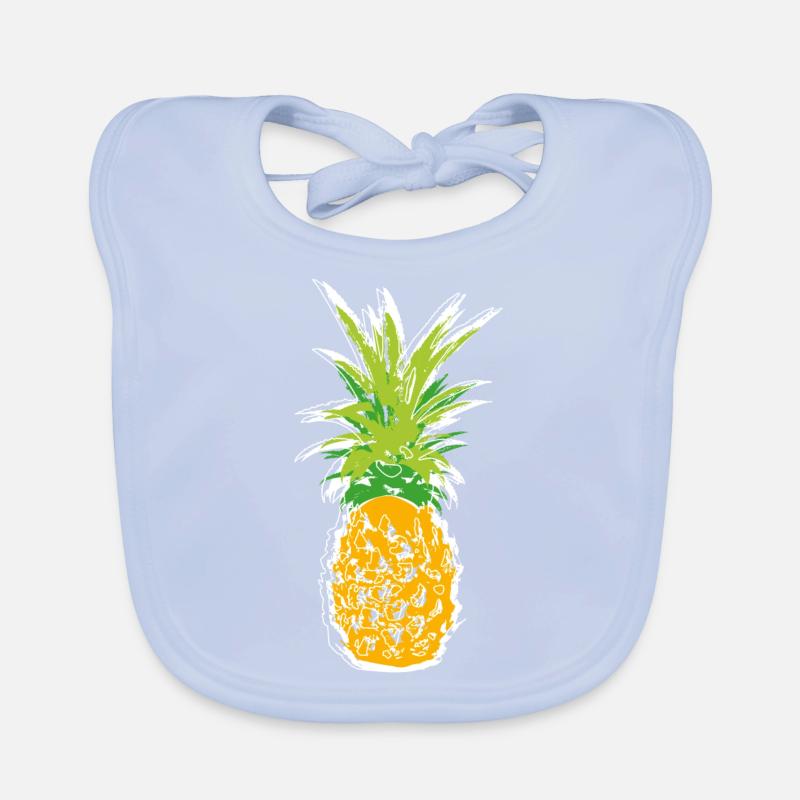 Pineapple scribble Organic Baby Bibs