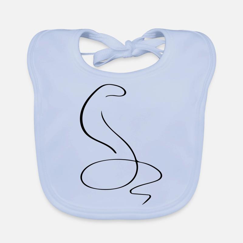 Snake Line Art - Minimaliste - Bavoir bio Bébé - bleu ciel