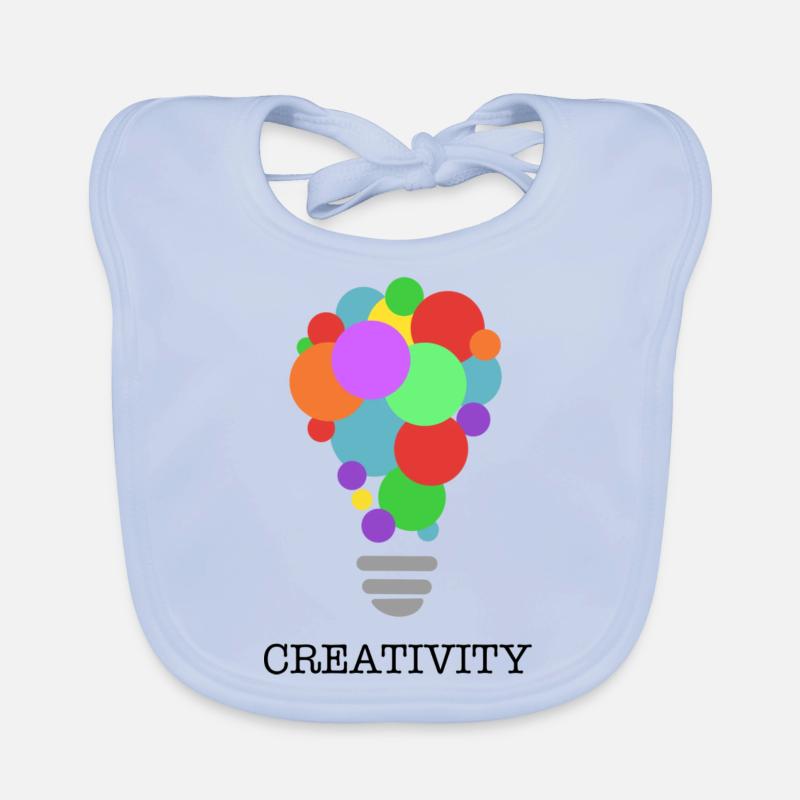 Ampoule CREATIVITY avec impression noire Bavoir bio Bébé