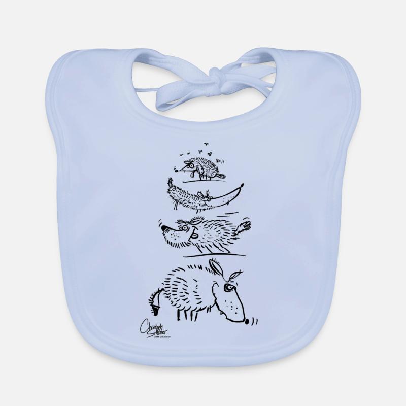 Drôles de chiens - Bavoir bio Bébé - bleu ciel