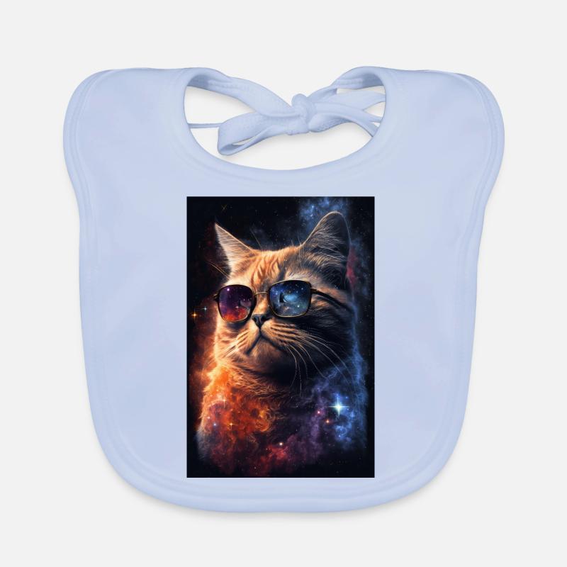 Cat Space Galaxy Space Cool Lunettes de soleil Bavoir bio Bébé