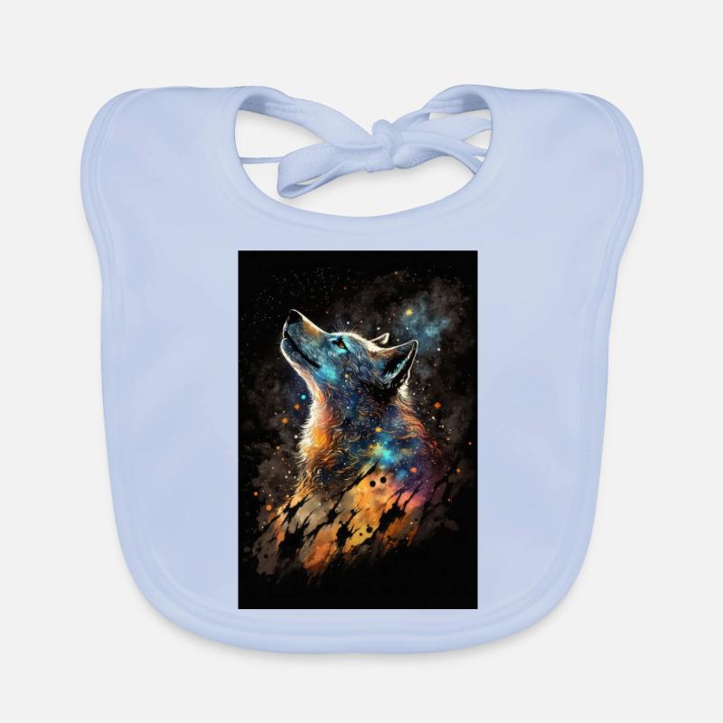 Wolf Galaxy Space Stars Space Mystical Cool Bavoir bio Bébé
