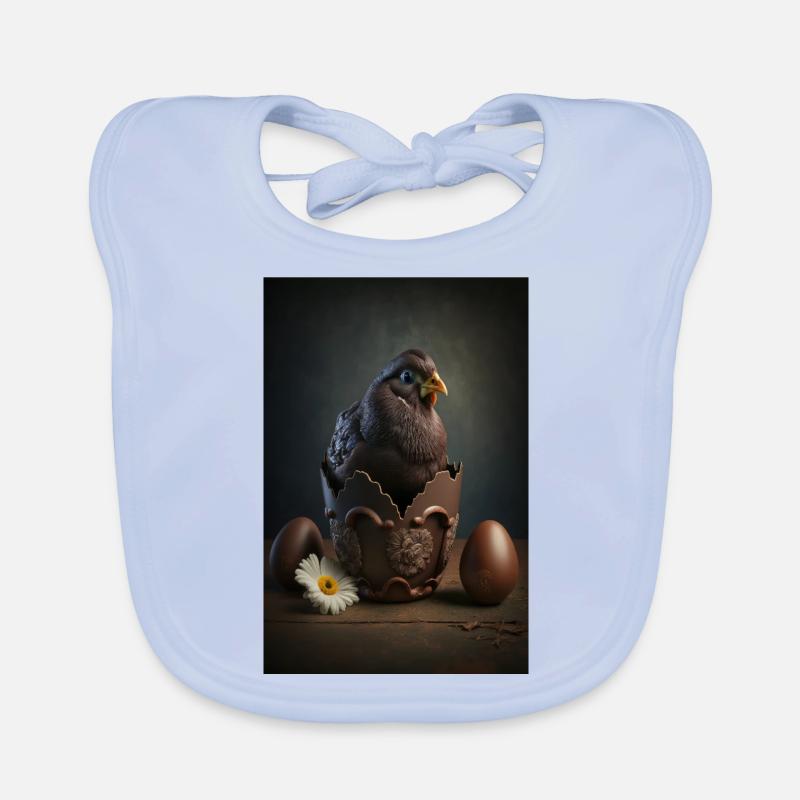 Poussin de Pâques Chocolat Chocolat Oeuf de Pâques Bavoir bio Bébé