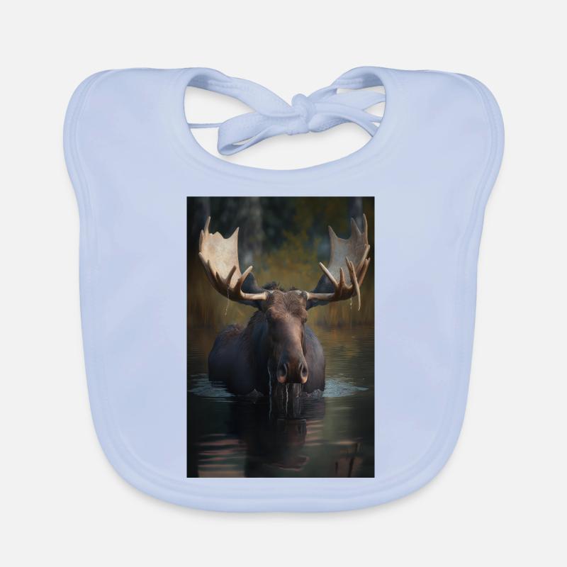 Moose Realistic Organic Baby Bibs