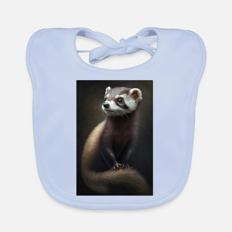 Furet Sweet - Bavoir bio Bébé - bleu ciel
