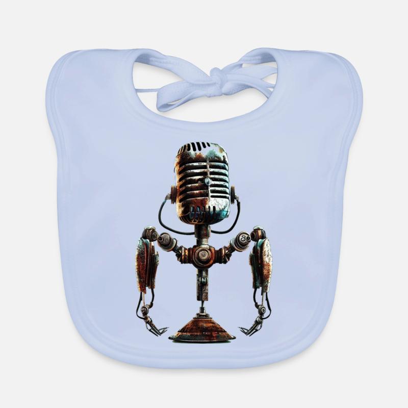 microphone old school Organic Baby Bibs