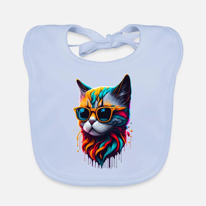 Cute cat Organic Baby Bibs
