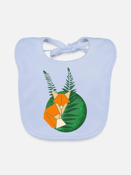 Nature Calling Fox - Baby Bio-Lätzchen - sky Blue