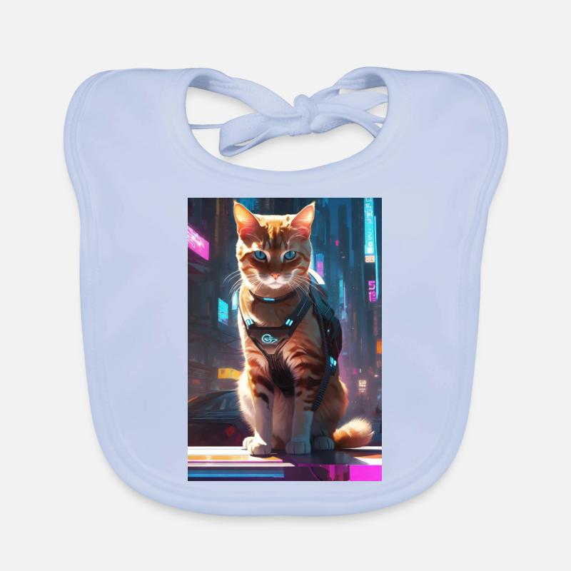 Chat Cyberpunk Bavoir bio Bébé