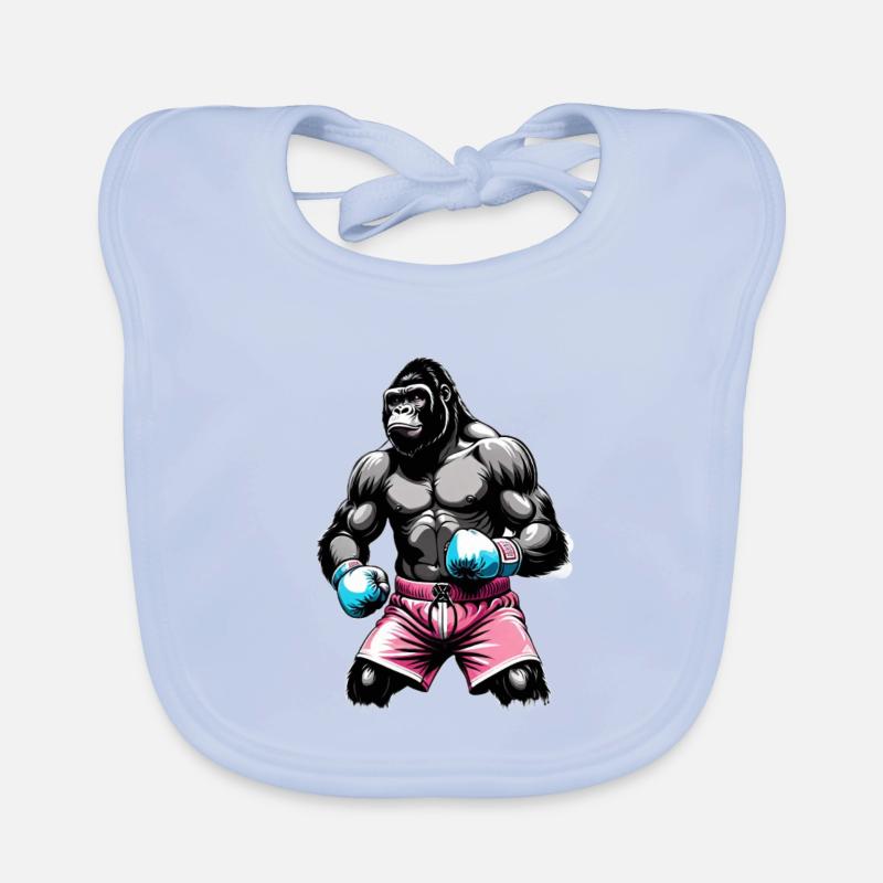 Boxe Boxeur Gorille Bavoir bio Bébé