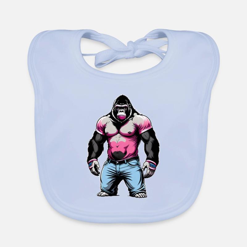 Boxe Boxeur Gorille Bavoir bio Bébé
