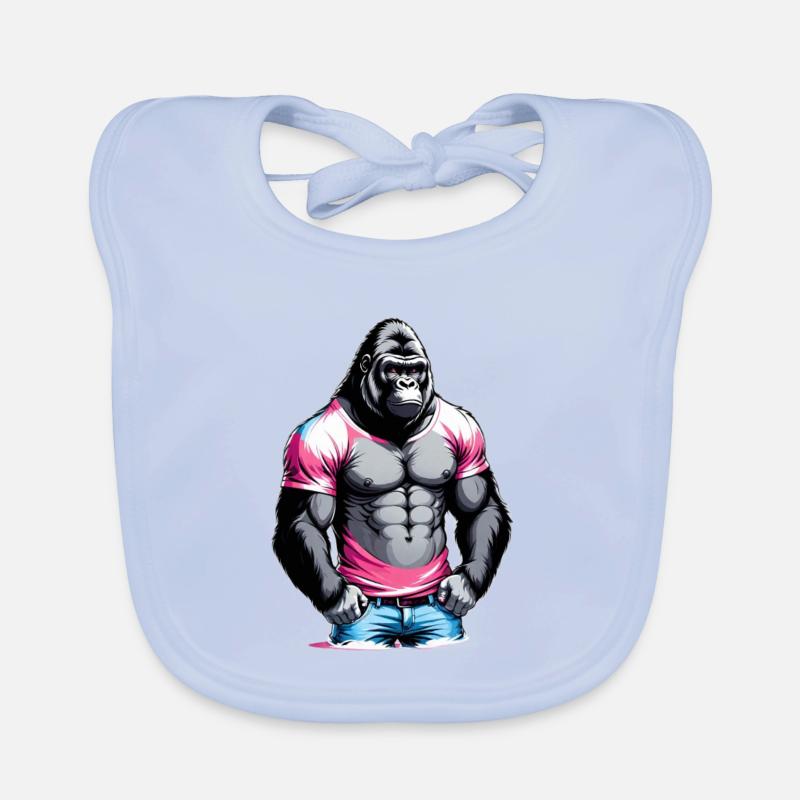 Boxe Boxeur Gorille Bavoir bio Bébé