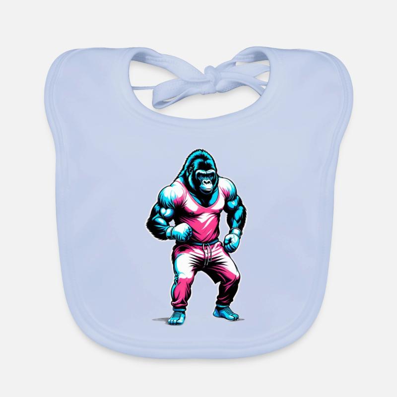 Boxe Boxeur Gorille Bavoir bio Bébé