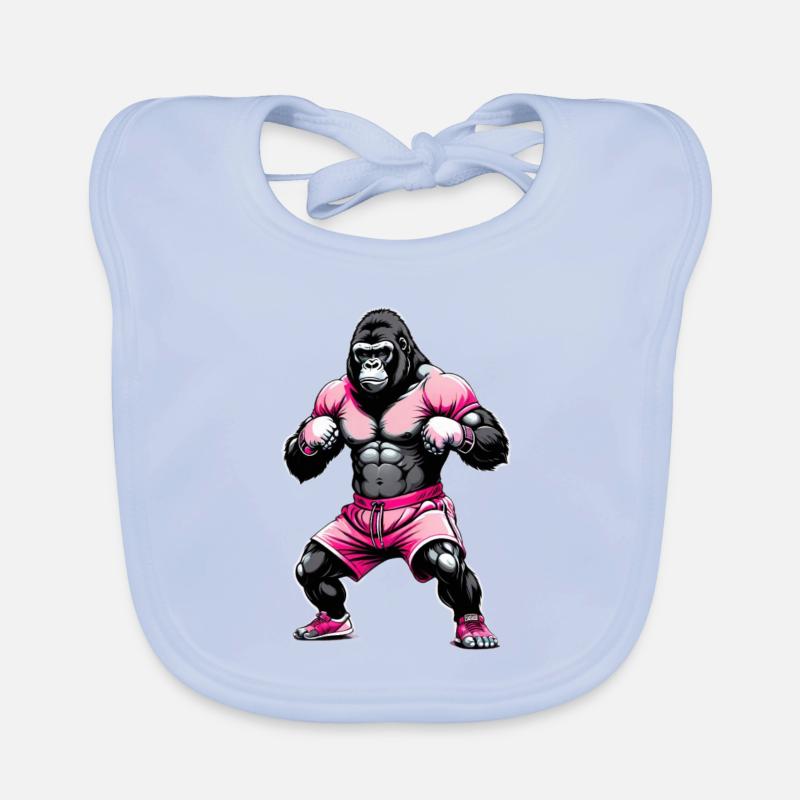 Boxe Boxeur Gorille Bavoir bio Bébé