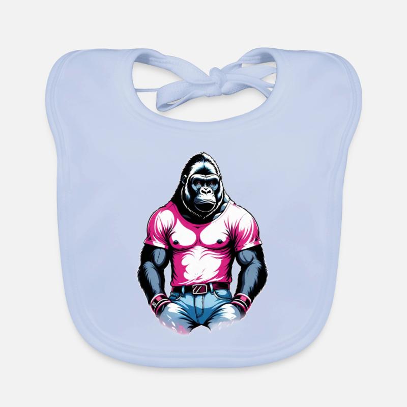 Boxe Boxeur Gorille Bavoir bio Bébé