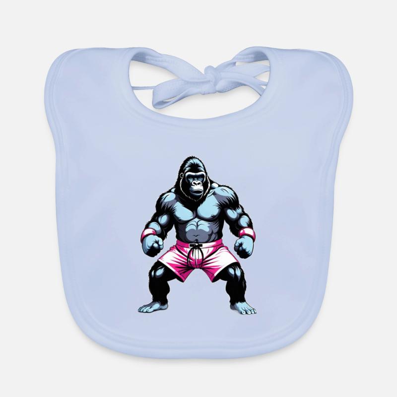 Boxe Boxeur Gorille Bavoir bio Bébé
