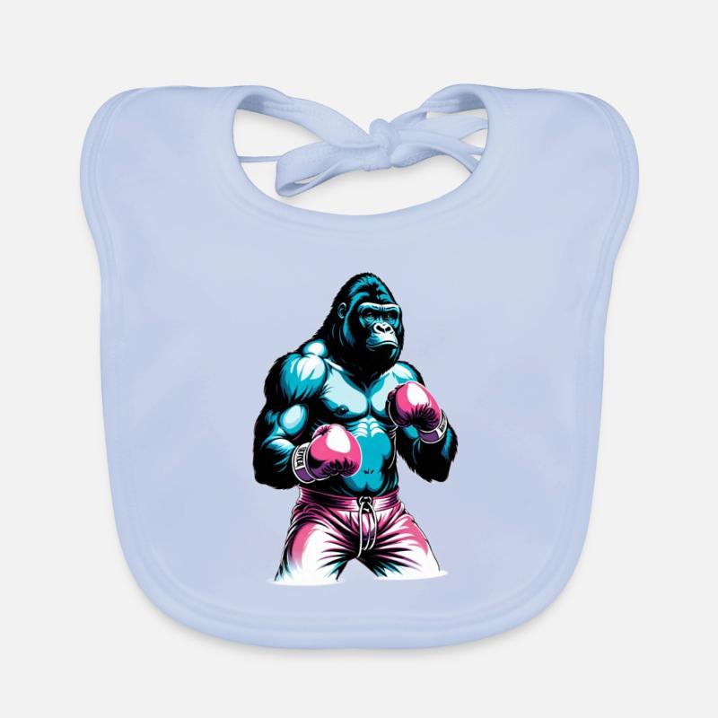 Boxe Boxeur Gorille Bavoir bio Bébé