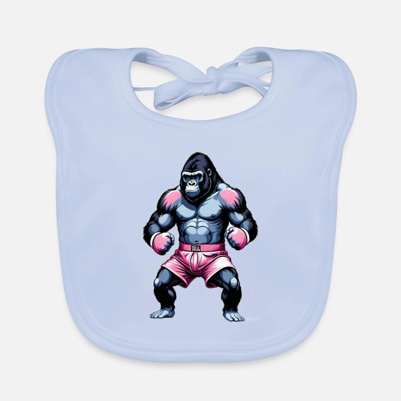 Boxe Boxeur Gorille Bavoir bio Bébé