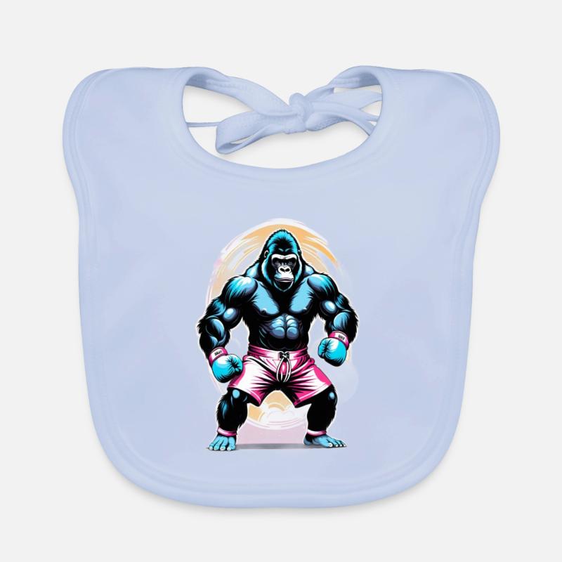 Boxe Boxeur Gorille Bavoir bio Bébé