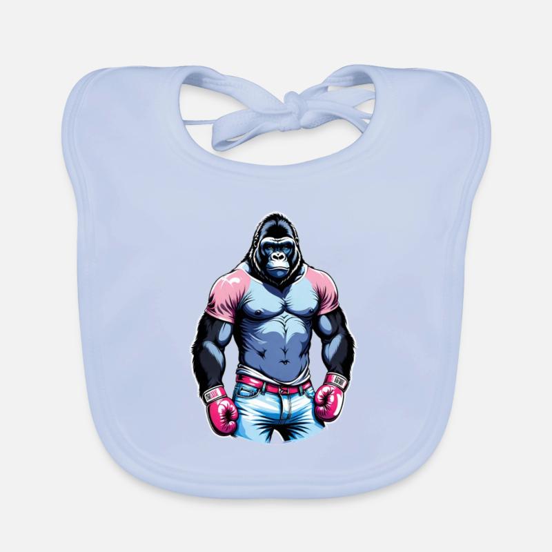 Boxe Boxeur Gorille Bavoir bio Bébé