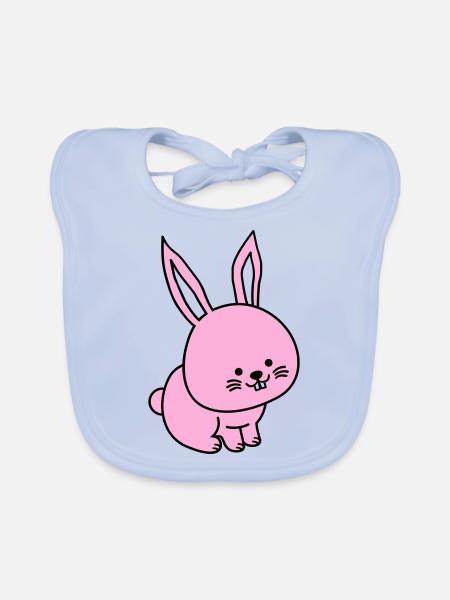 hare - Organic Baby Bibs - sky blue - Front