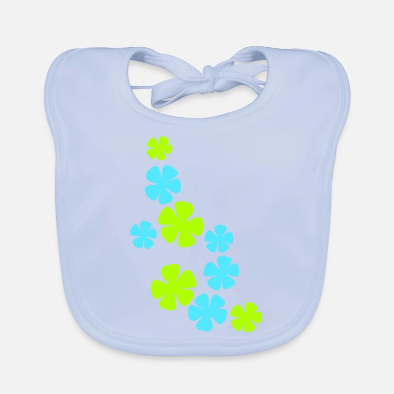 Many Pretty Flowers Colorful Decorative Pattern Beautiful Organic Baby Bibs