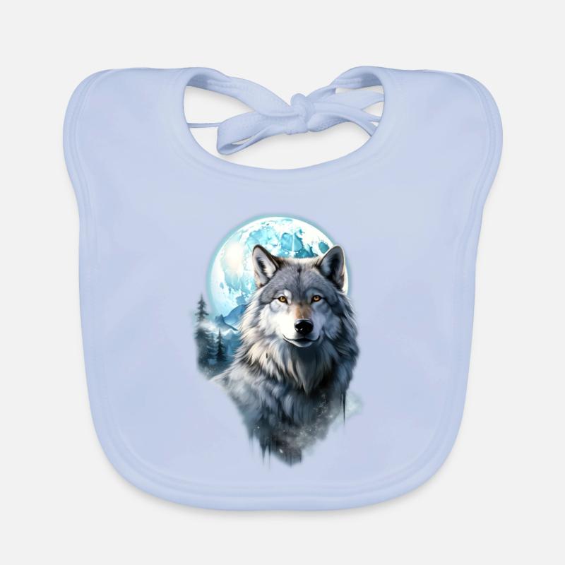 Wolf Moon Forest Organic Baby Bibs