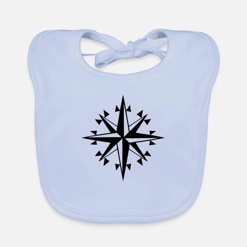 navigation, compass, orientation wind rose Organic Baby Bibs