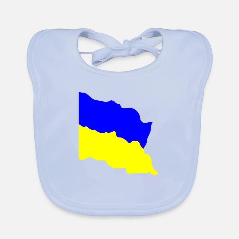 Drapeau de l’Ukraine agitant dans le vent Bavoir bio Bébé