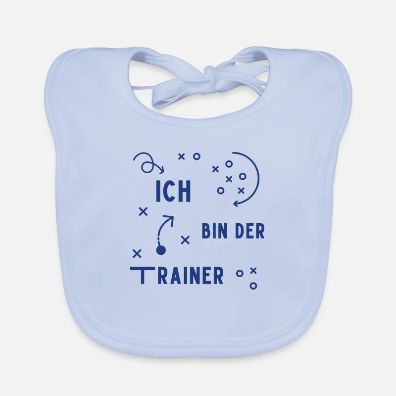 Ich bin der Trainer - Baby Bio-Lätzchen - sky Blue