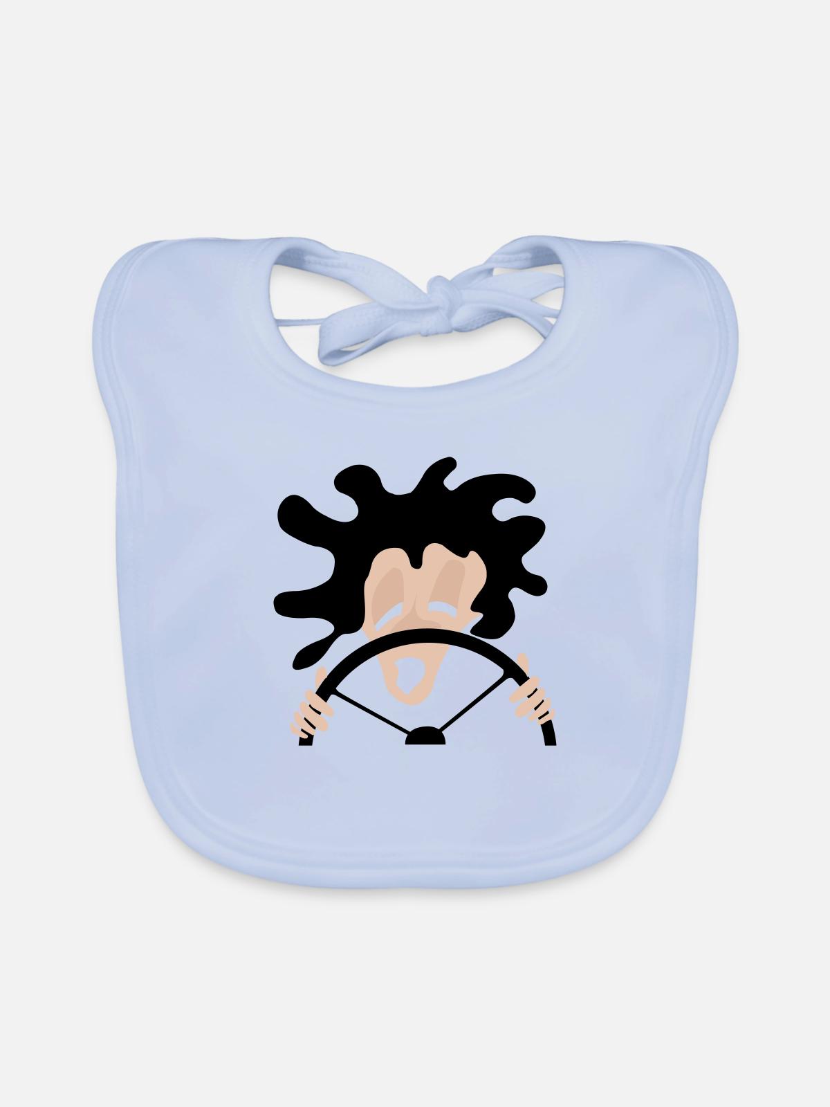 driver - Organic Baby Bibs - sky blue - Front