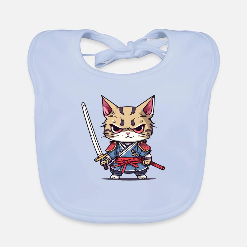 Samurai-Katze #1 Baby Bio-Lätzchen