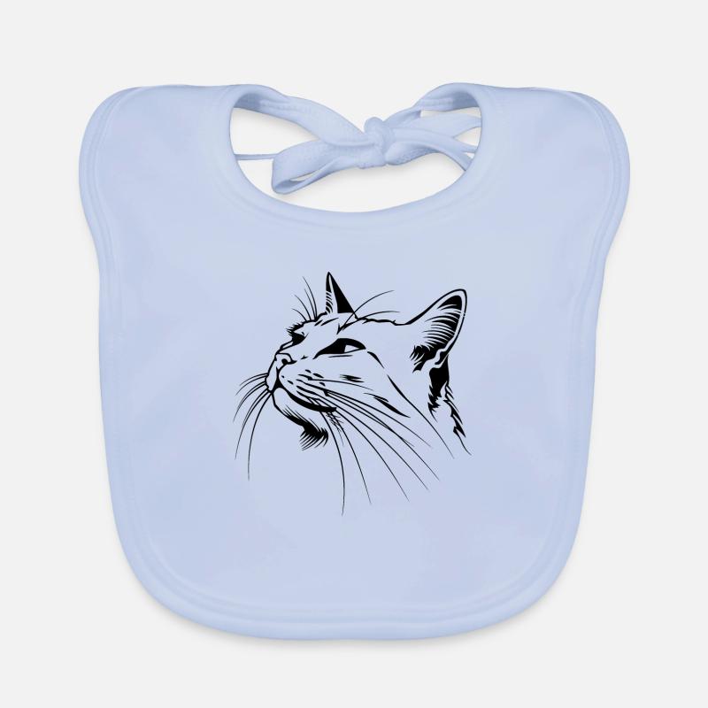 Chat, Motif De Chat, Visage De Chat Bavoir bio Bébé