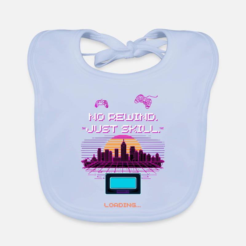 Design de jeu Retro Synthwave Pixel Vaporwave Bavoir bio Bébé