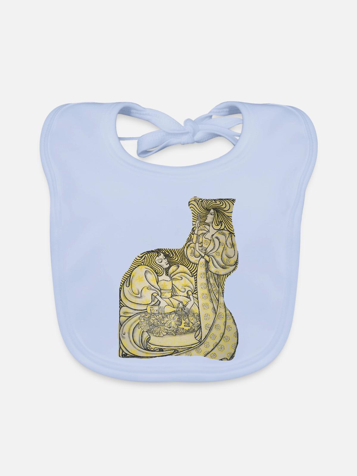 Delftsche_Slaolie-_Jan_Toorop - Baby Bio-Lätzchen - sky Blue - Vorne