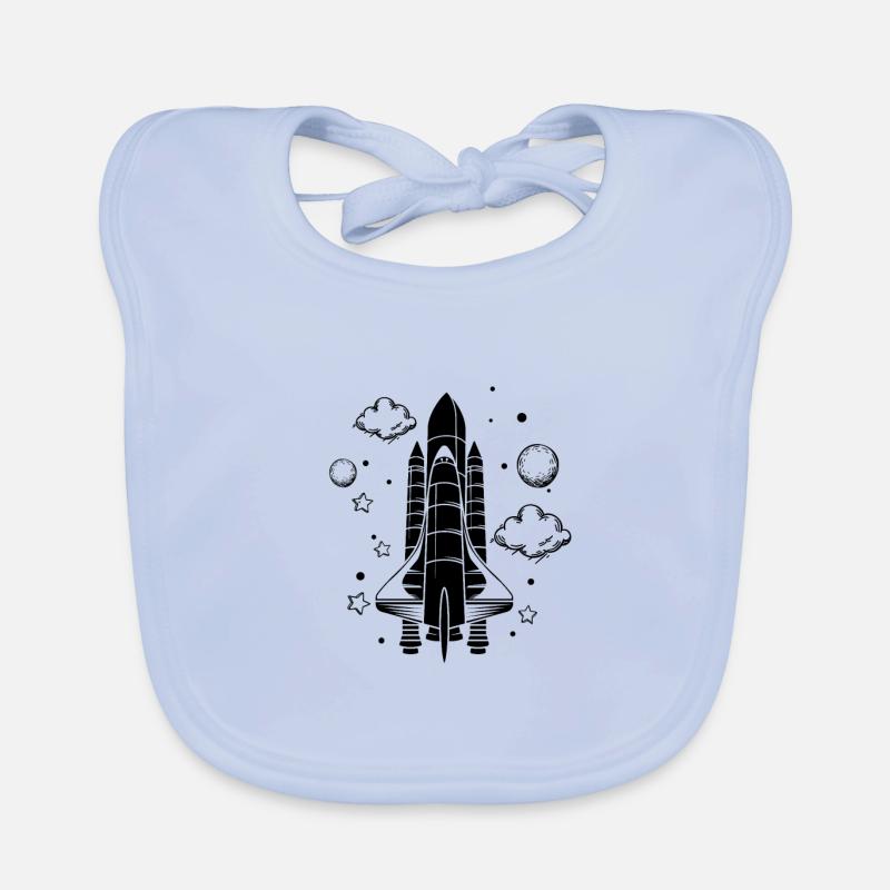 Spaceship - Rocket Space Space Astronaut Organic Baby Bibs