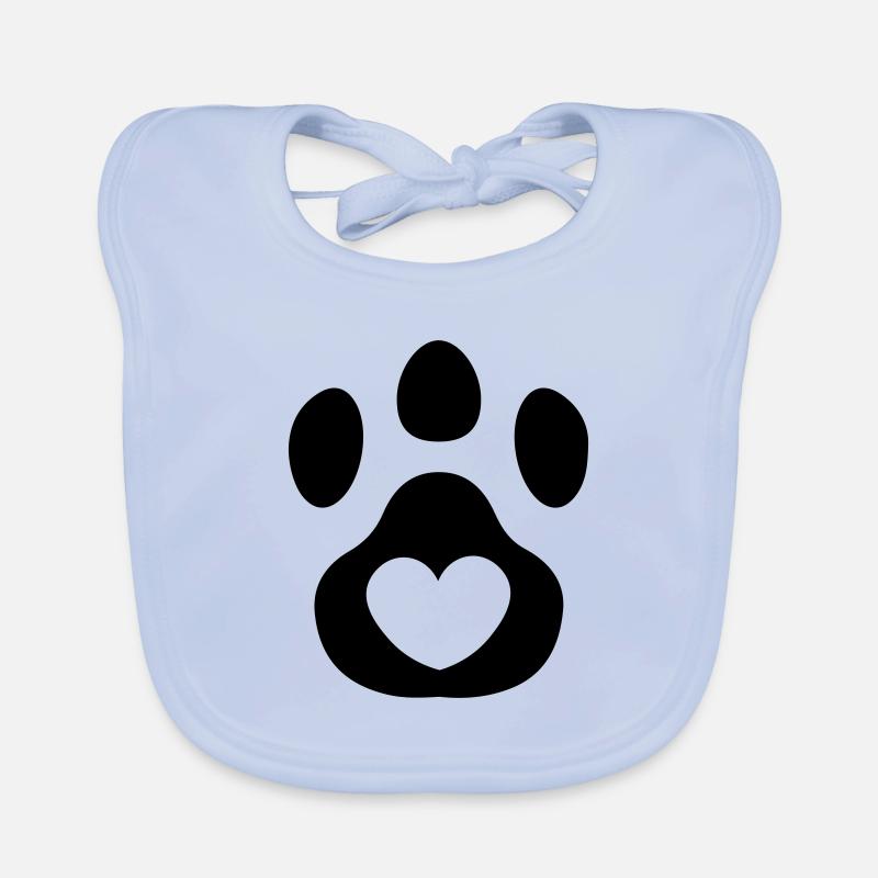 Pfotenabdruck Tierliebe Tierfreund Geschenkidee Baby Bio-Lätzchen