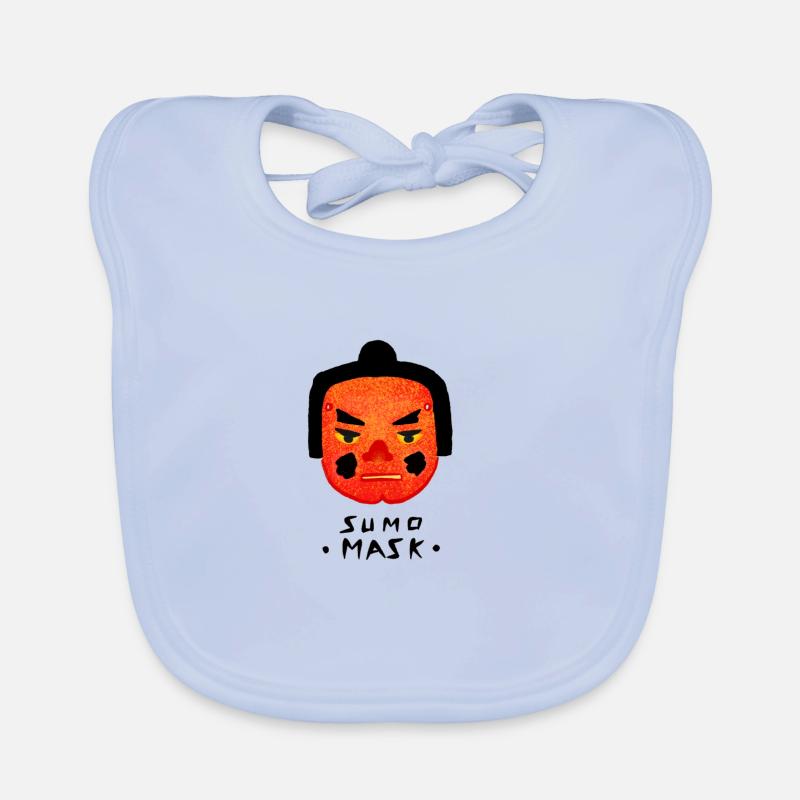 Masque de sumo - Bavoir bio Bébé - bleu ciel