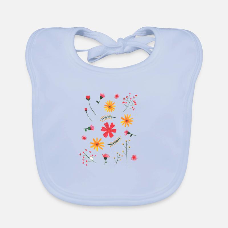 Flowers pattern Organic Baby Bibs