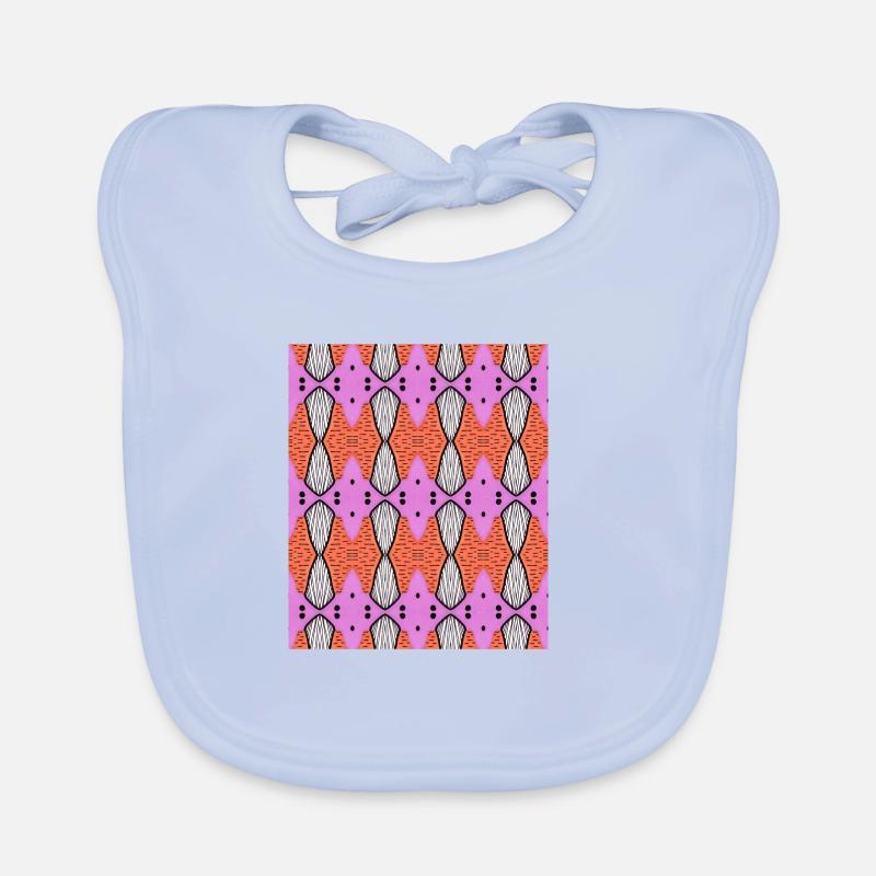 Points Mandala - Organic Baby Bibs - sky blue
