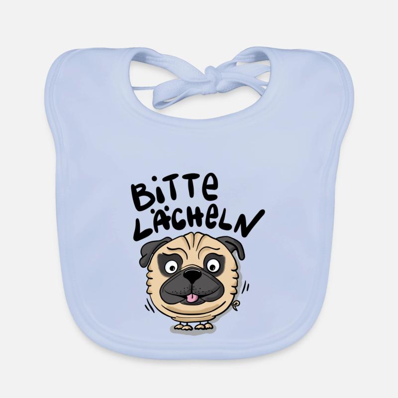 Mops Lächeln Baby Bio-Lätzchen
