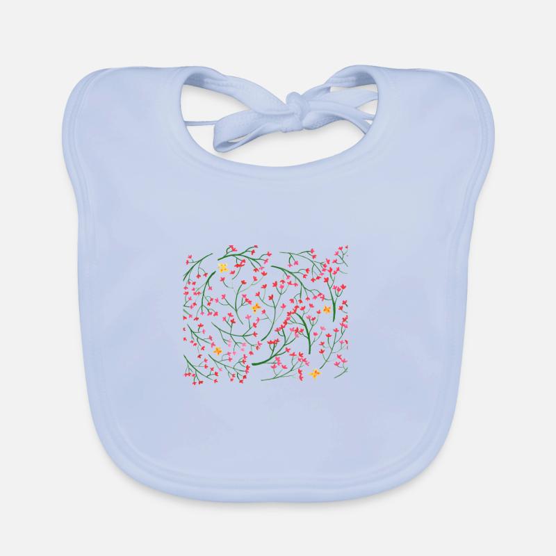 Schmetterlinge und Blumen Baby Bio-Lätzchen