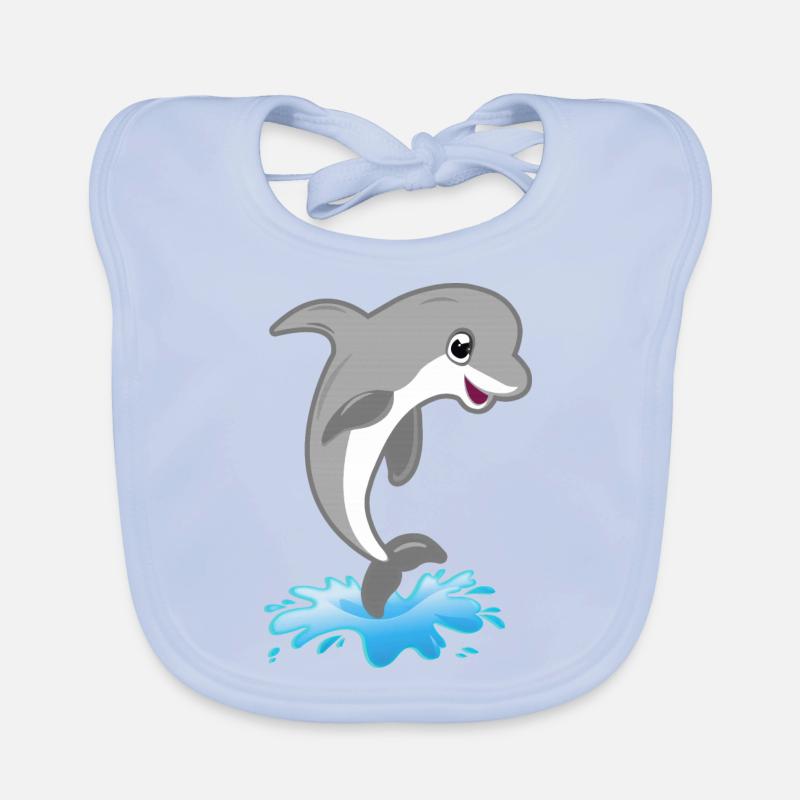 Jumping Cute Dolphin Organic Baby Bibs