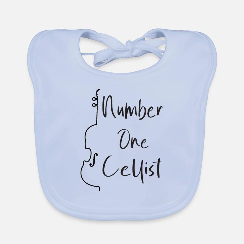 Cello Cellist Violoncello - Baby Bio-Lätzchen - sky Blue
