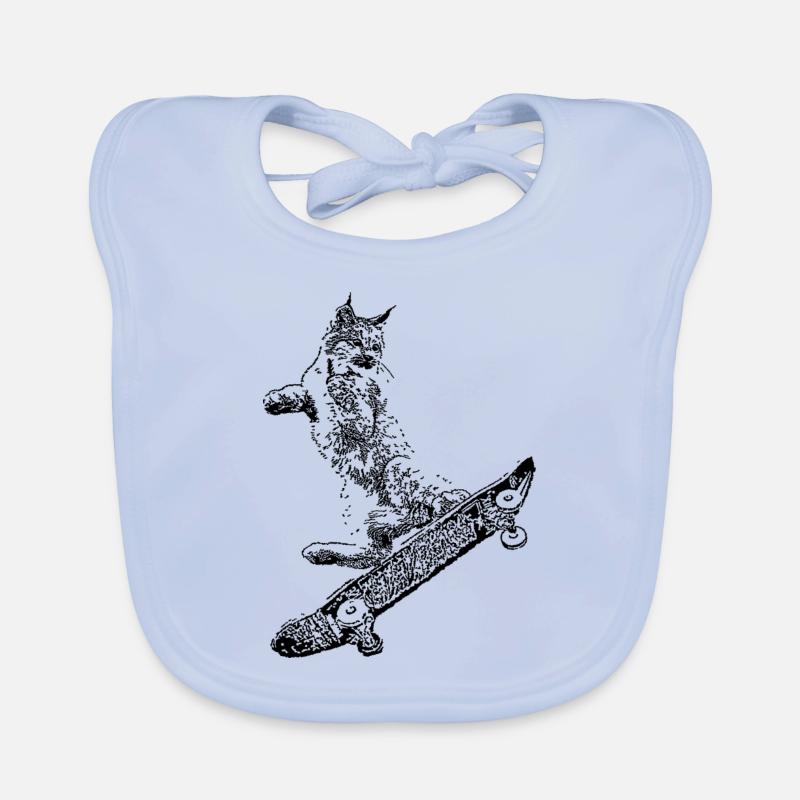 Lynx - Bavoir bio Bébé - bleu ciel