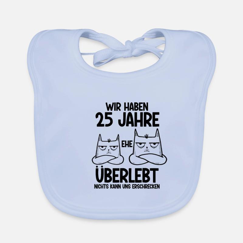 25 Jahre Ehe überlebt Silberhochzeit Hochzeitstag Baby Bio-Lätzchen