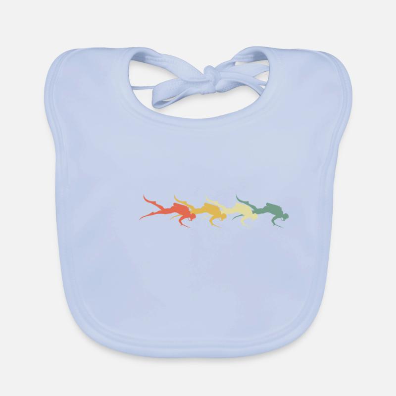 Retro diver snorkels underwater Organic Baby Bibs